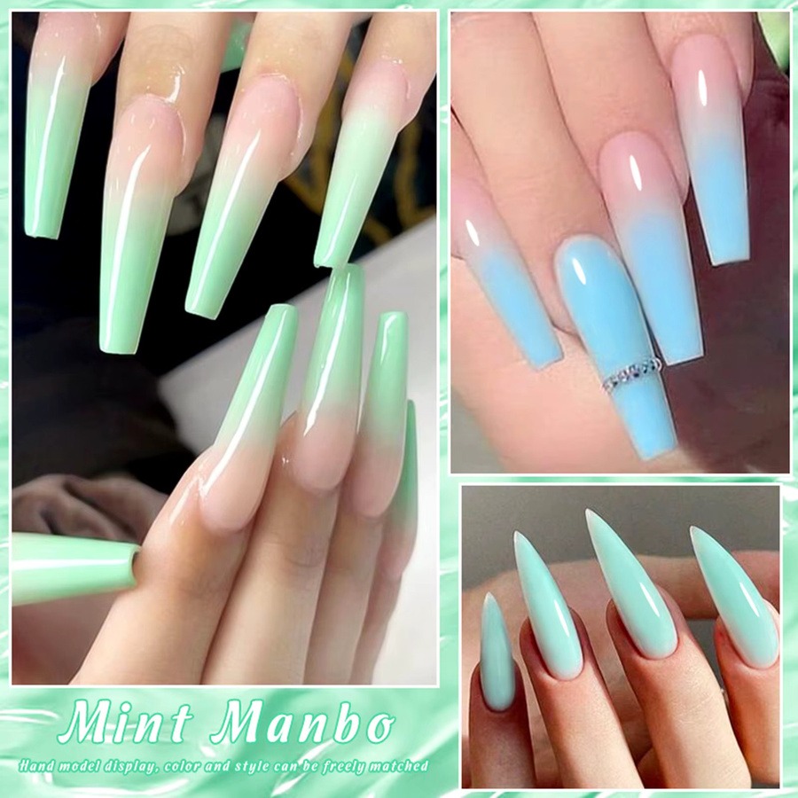 Mtssii Jelly Gel Nagellack Set, 8 Stück, Nude Grün, Glänzend - Bild 5