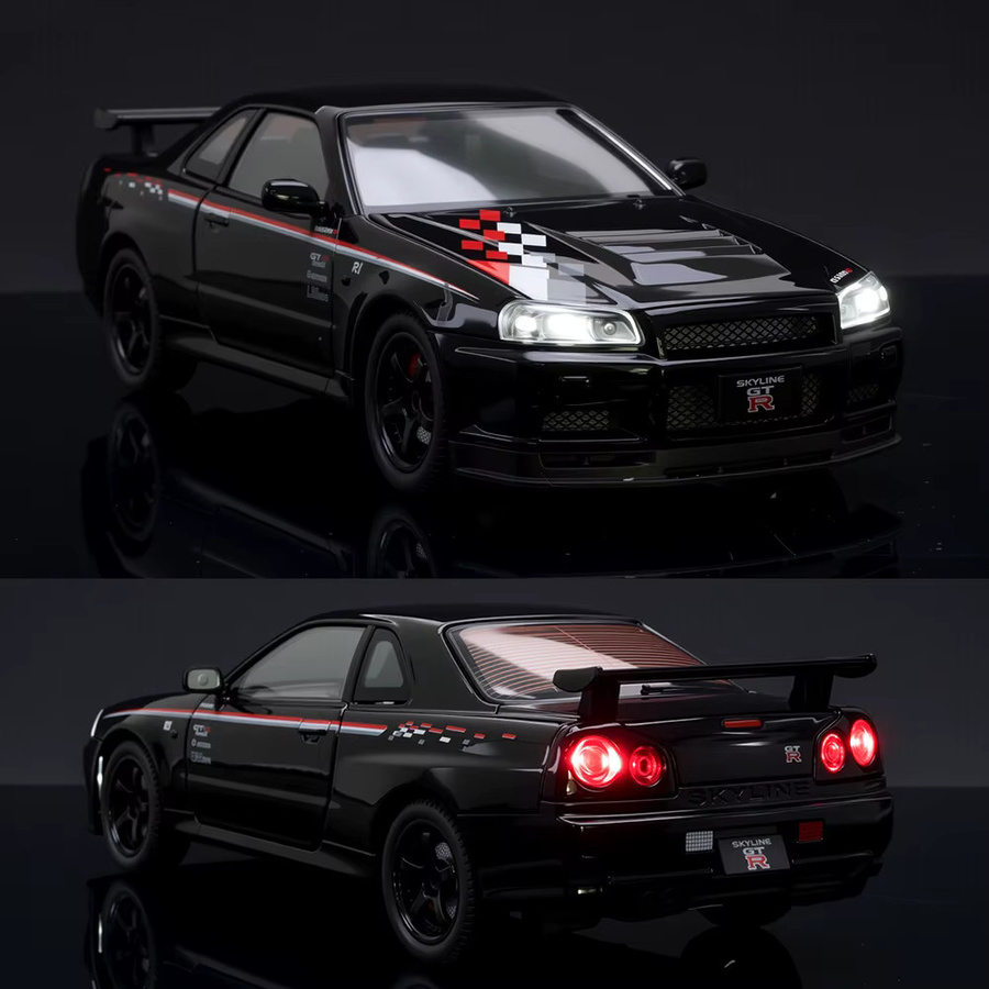 WELLY GTR R34 Skyline Modellauto, 1:24, Metall, mit Licht und Sound - Bild 5