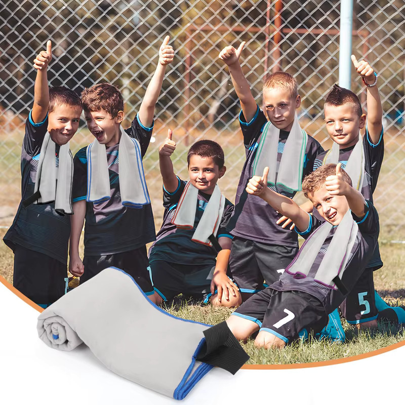 Tcaopoo Schnell trocknendes Mikrofaser-Sporttuch in Grau, B/H: 40 x 80 cm - Bild 3