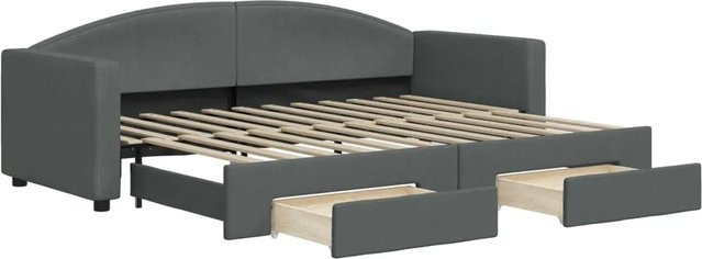 vidaXL Ausziehbares Tagesbett mit Schubladen in Dunkelgrau, B/T/H: 223 x 80 x 200 cm - Bild 1