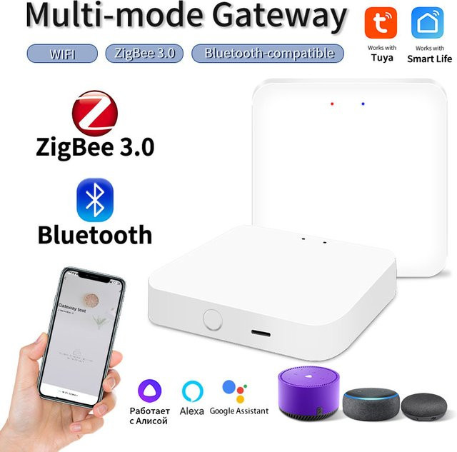 Tuya Smart Multi-Modus Gateway ZigBee Wi-Fi Bluetooth Hub in Weiß für dein Smart Home mit Sprachsteuerung über Alexa und Google Assistant - Bild 1