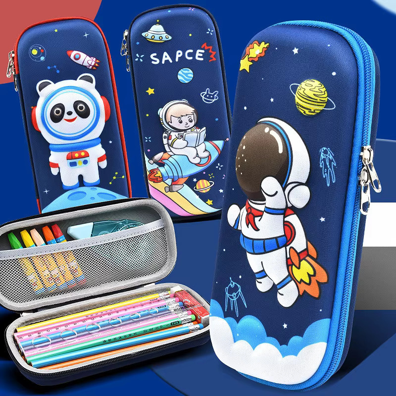 3D Kawaii Federmäppchen in Blau als niedliches koreanisches Etui für Schule und Büro - Bild 1