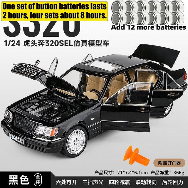 Linyi toy car Mercedes Benz S320 Classic Executive Limousine Modellauto, 1:24, mit Licht und Sound, ab 14 Jahren - Bild 1