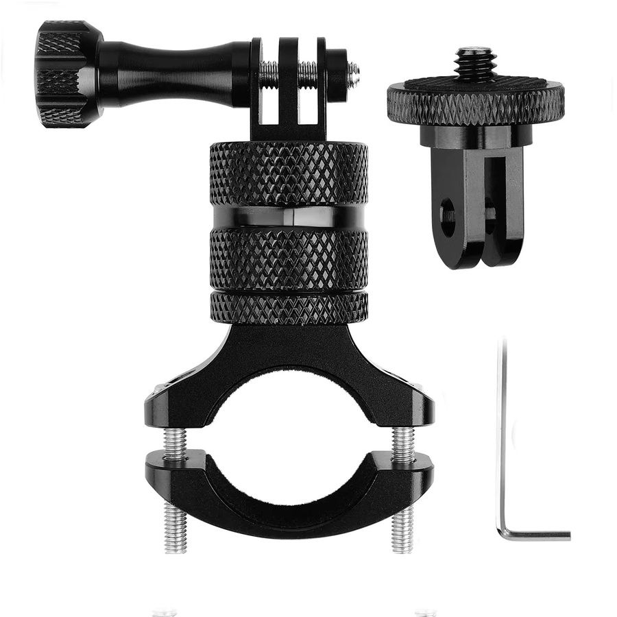 360 Grad drehbare Fahrradkamera-Halterung für Lenker, kompatibel mit GoPro Hero 10, 9, 8, 7 und 6, Farbe: Schwarz - Bild 6