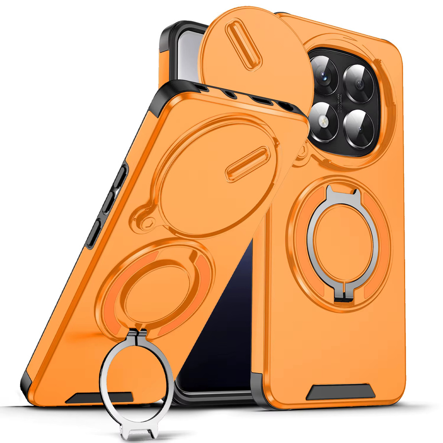 Robuste Handyhülle für Xiaomi Poco M8 Pro 5G mit magnetischer Halterung und Schiebe-Kameraschutz in Purple oder Orange - Bild 1