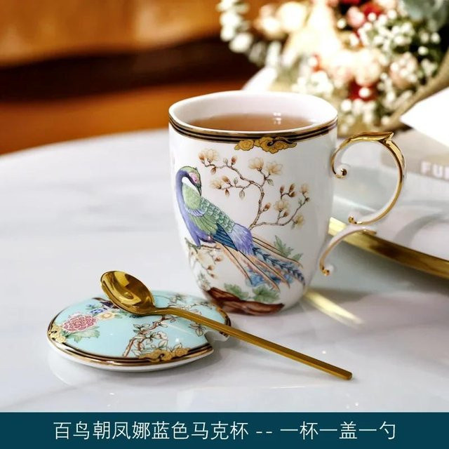 Kaffeetasse aus Knochenporzellan im chinesischen Stil von Yiran Furniture in Mehrfarbig - Bild 1