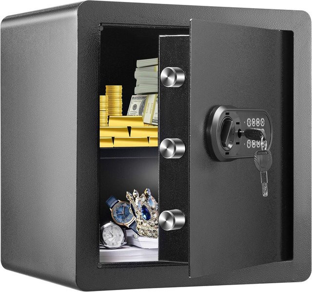 Buying Solutions MB Haussafe aus Stahl in Schwarz mit digitalem Tastenfeld und 2 Schlüsseln sowie feuerfester Tasche, 1,8 Kubikfuß - Bild 1