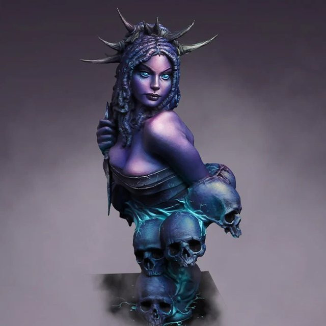 ZKBOZK Liadan, Harzmodellfigur Büste, Fantasy, unmontierter und unbemalter Bausatz, 1/12 - Bild 1