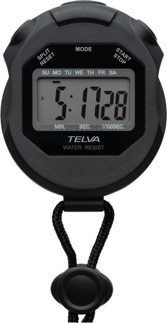 CREPHA Digitale Sportstoppuhr mit Wecker und Rundenzeitmessung in Schwarz, Modell TE-S320-BK - Bild 1