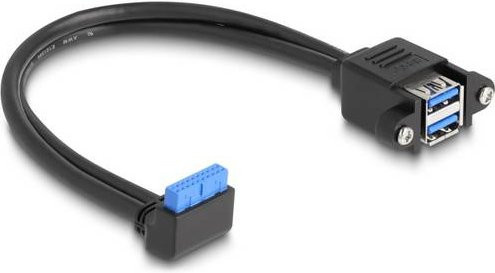 Delock USB 2.0 Kabel mit USB-A Buchse in Schwarz, Länge: 0,50 m - Bild 1