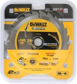 DEWALT Kreissägeblatt DT99560-QZ für Tauchsägen, Durchmesser: 165 mm, Bohrung: 20 mm, 24 Zähne, Carbide Tipped, Silber - Bild 2