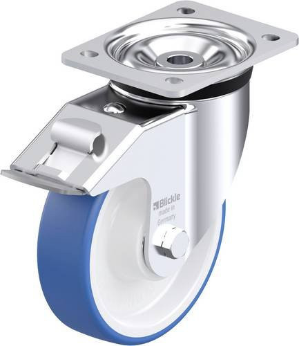 Blickle LK-POTHS 160XK-FI Stahlblech-Lenkrolle in Blau mit 160 mm Rad-Durchmesser und 400 kg Tragfähigkeit - Bild 1