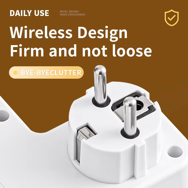 Szaoju EU-Steckdosenleiste in Weiß mit 4 Steckdosen, 2 USB-A und 1 USB-C Anschluss, Multitap Wandsteckdose mit maximal 2500W Leistung - Bild 4