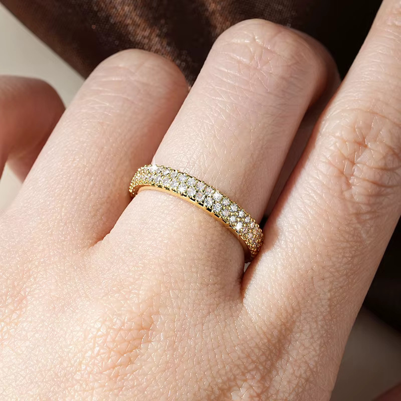 Anziw Ewigkeitsring, Moissanit, 14k vergoldet, Damen - Bild 2