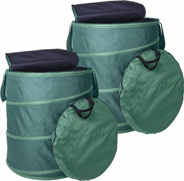 TTL GARDEN Pop Up Laubsack DELUXE 2er Set, Grün, 270 l, Selbststehend mit Deckel - Bild 1