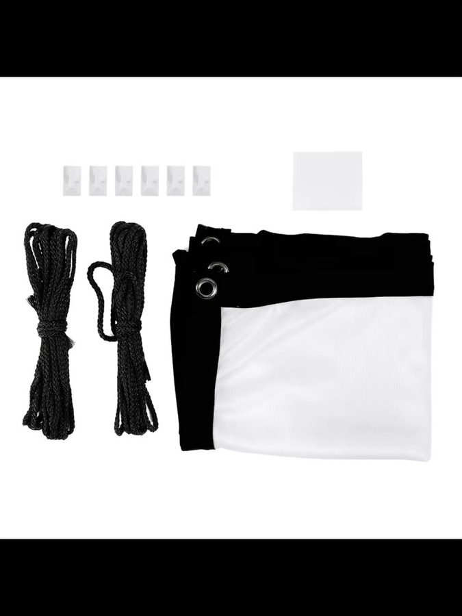 Qiilu Projektionswand 16:9 aus weißem Polyester, faltfreie tragbare Projektorleinwand - Bild 6