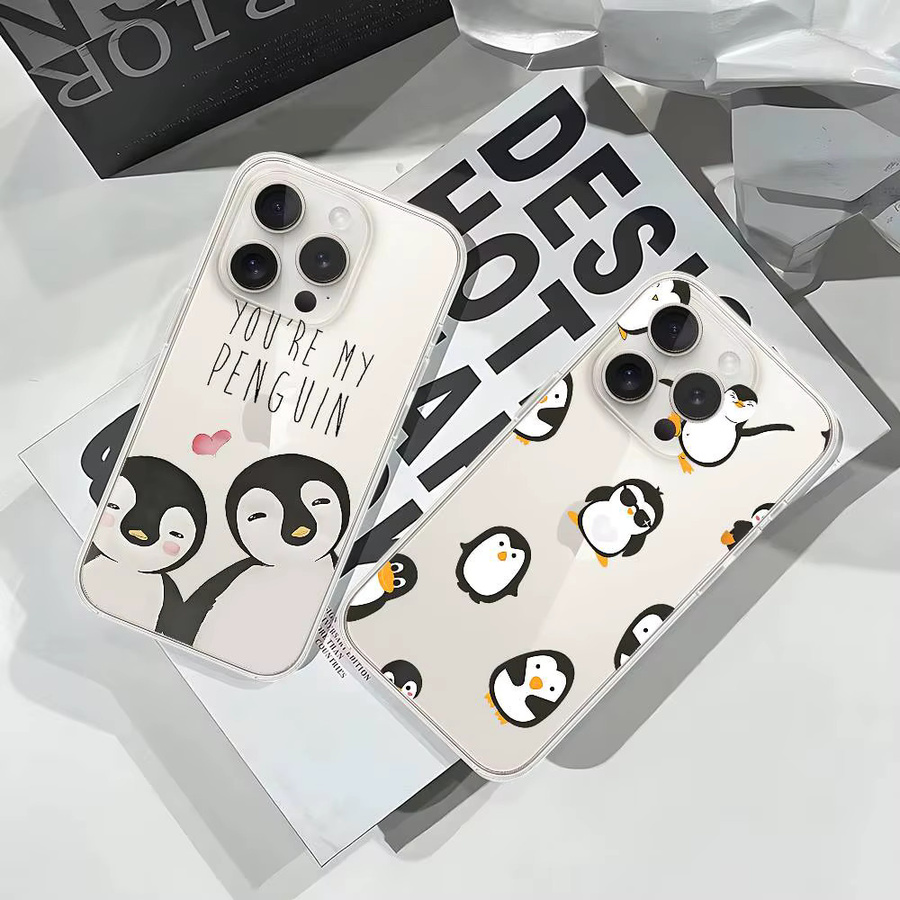 Mesuca Pinguin Smartphone Schutzhülle transparent für iPhone 11 bis iPhone 17 Pro Max und Mini - Bild 3