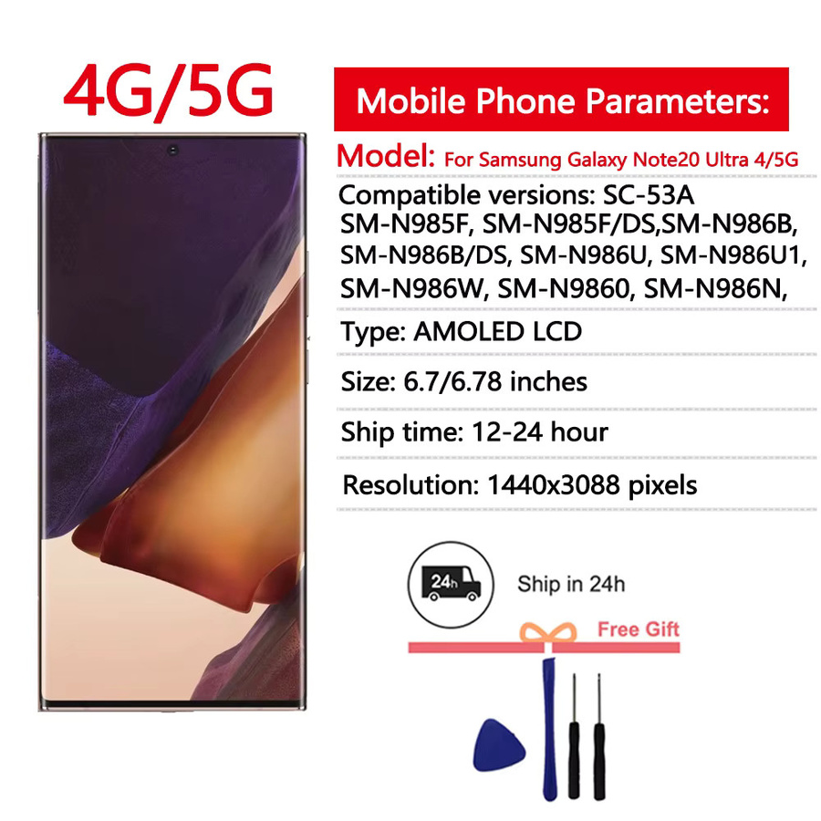 Samsung Galaxy Note20 Ultra 5G AMOLED Display mit Touch Screen Ersatz LCD Display in Schwarz - Bild 2