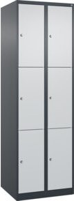 C+P Schließfachschrank Classic PLUS mit 2 Abteilen in Anthrazitgrau und Lichtgrau, H x B x T: 185 x 60 x 50 cm - Bild 1