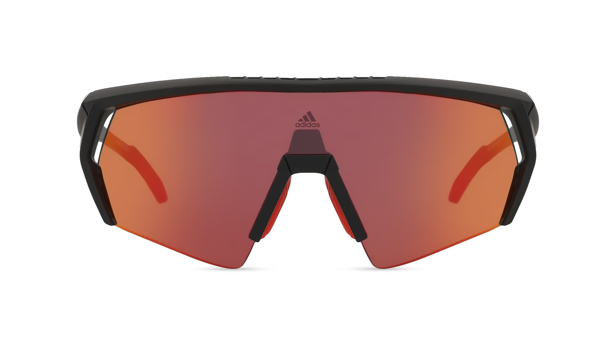 adidas SP0063 CMPT AERO Sonnenbrille, Vollrand, quadratisch, Unisex, Acetat, schwarz, rot - Bild 1