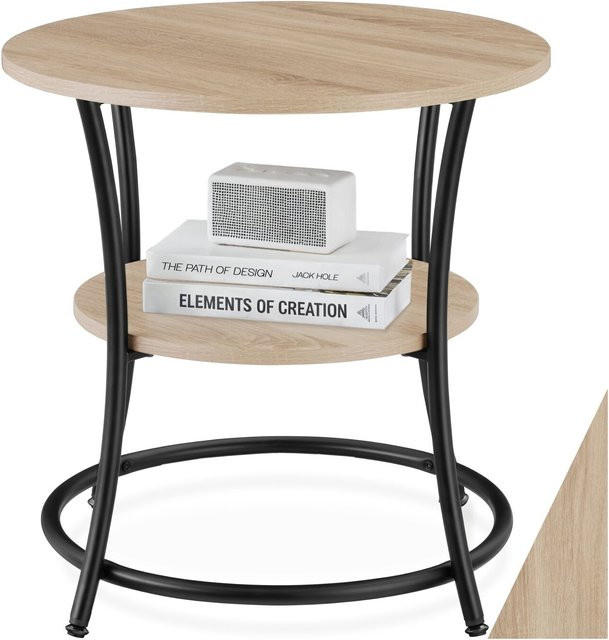 tectake Beistelltisch Saint Louis im Industrial Style, rund mit 2 Ablagen, B/T/H: 55 x 55 x 56 cm - Bild 1