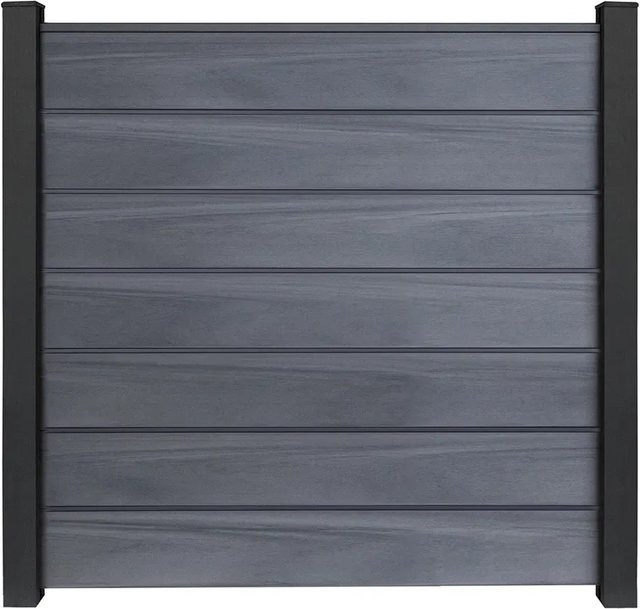 GroJaSolid Grande Premium Sichtschutz aus Bambus-Polymer-Composite in Steingrau, B/H: 180 x 180 cm - Bild 1
