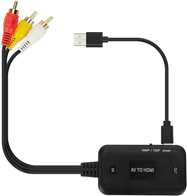 RCA zu HDMI Video Adapter Konverter für 1080P Full HD in Schwarz - Bild 1