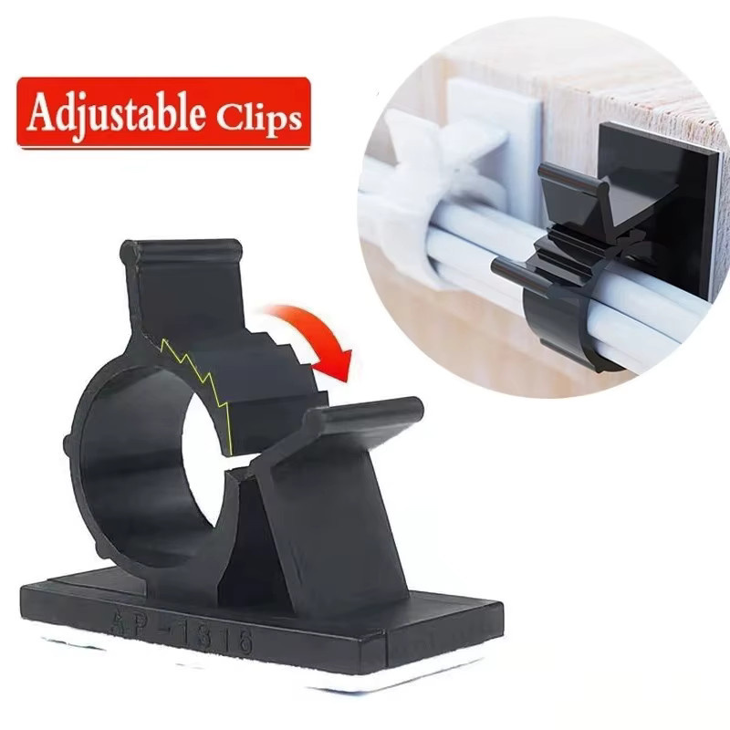 Selbstklebende Kabelorganizer Clips zur Kabelverwaltung in Schwarz - Bild 2
