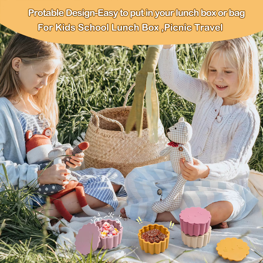 Tragbare Baby Snack Tasse aus Silikon mit weichem Deckel, BPA-frei, Cartoon Design - Bild 2