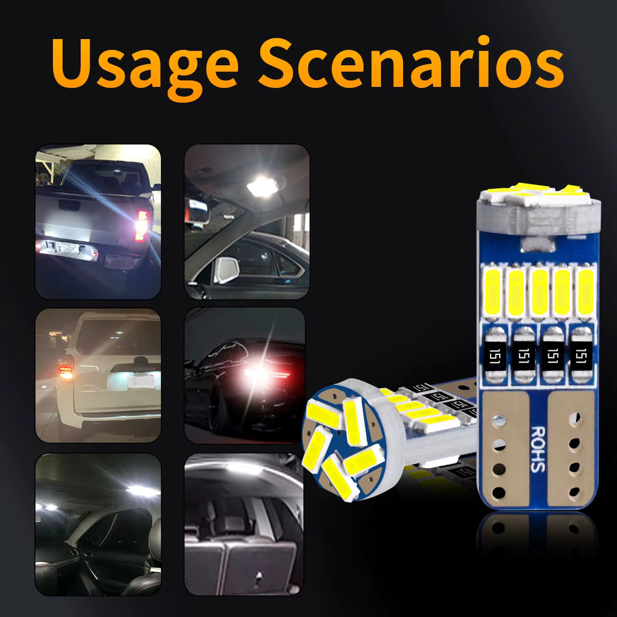 10er Set W5W T10 3014 LED Auto Blinker Lampen mit 15 Chips in Blau für 12V Fahrzeuge - Bild 4