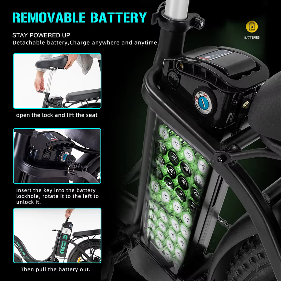 Aleaivy Li-Ion Akku 36V 15Ah mit Sicherheits-BMS für Bafang Silverfish 250-750W Fahrradmotor-Kits, Farbe: Silber/Schwarz - Bild 3
