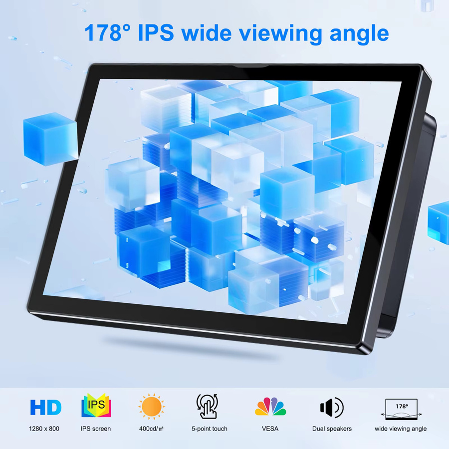 UNEW 8 Zoll Raspberry Pi 5 LCD-Touchscreen Display mit 1280 x 800 Auflösung, HDMI und USB, Schwarz, inklusive eingebautem Lüfter und Lautsprecher - Bild 2