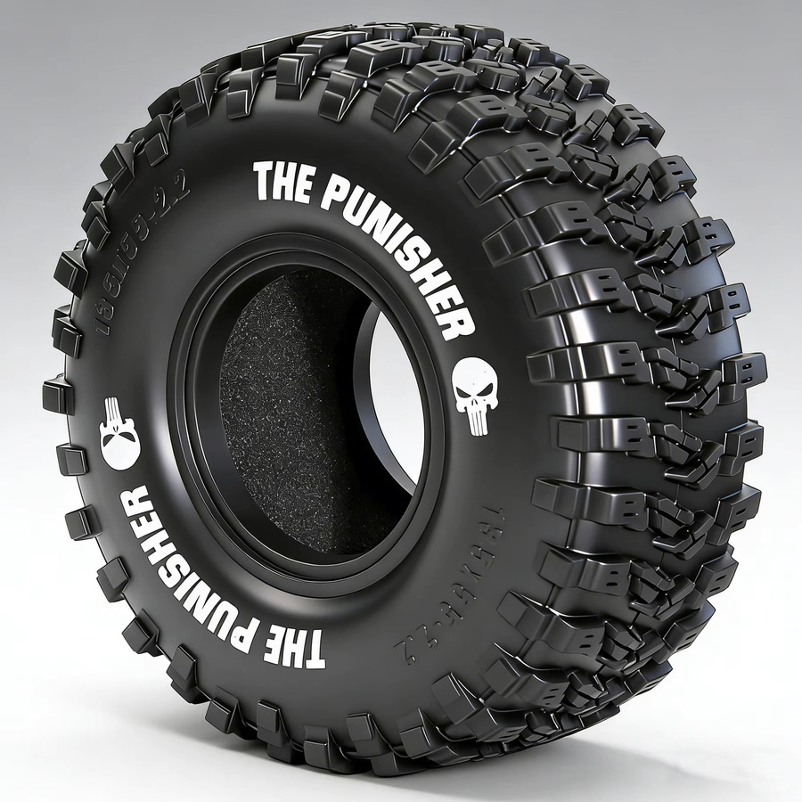RS RC Crawler-Reifen 5,3'', 4-teiliges Set, Schwarz, Gummi - Bild 4