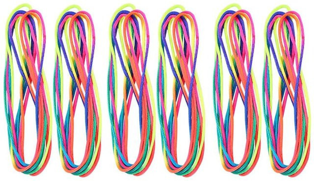 Binchi Outdoor Product Schnurspiele, 6-teiliges Set, Regenbogenfarbene Schnur 160cm - Bild 1