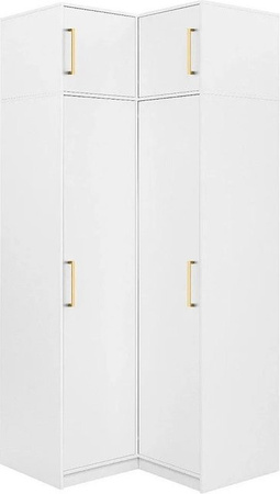 Vente-unique Eck-Kleiderschrank Lizandro Weiß modern matt B: 115,2 cm, T: 106,5 cm, H: 245,0 cm