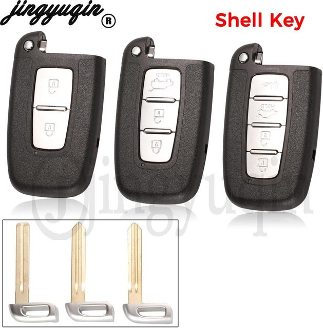 Jingyuqin Ersatzgehäuse für Hyundai ix35 Sonate 8 Elantra Kia K2 K5 Sportage Forte Smart Remote Key Case Shell, Farbe: Schwarz - Bild 1