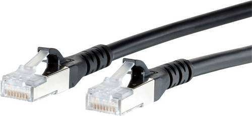Metz Connect RJ45 Patchkabel CAT 6a S/FTP Ethernet LAN Schwarz, Länge: 7,00 m - Bild 1
