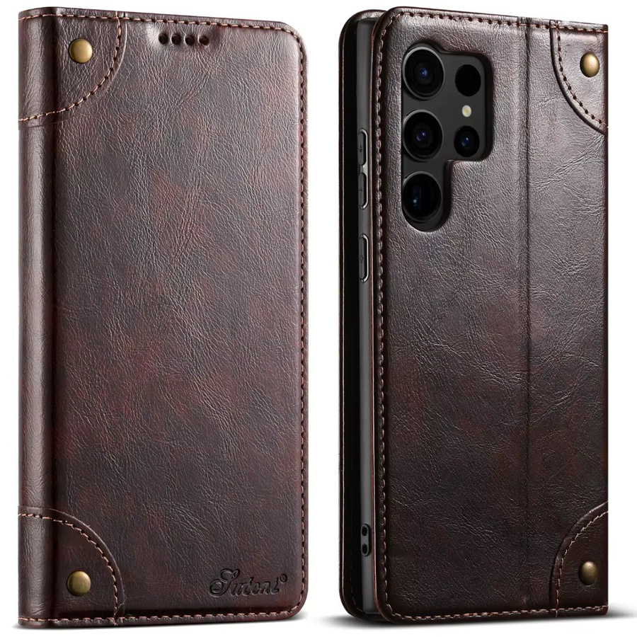 Business Anti-Fall Handyhülle mit geschlossenem Kartenhalter für Samsung Galaxy S22, S23, S24, S25 und Note20 Ultra in Schwarz oder Braun - Bild 2