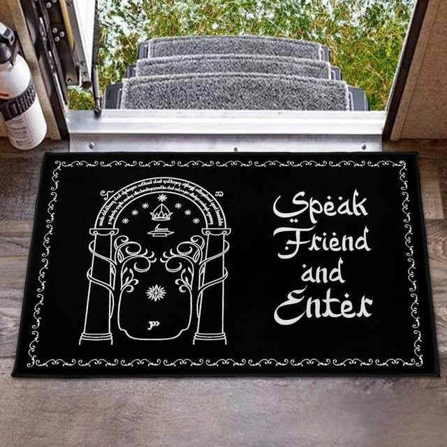 Rutschfeste Fußmatte Lord of the Rings von INS in Schwarz, maschinenwaschbar, B/T: 60 x 40 cm - Bild 1