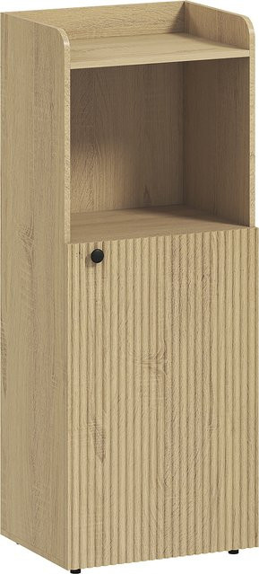 HOMCOM Badezimmerschrank Nischenschrank mit offenen Regalen und Schranktüren in Eiche, B/T/H: 40 x 31 x 104 cm - Bild 1