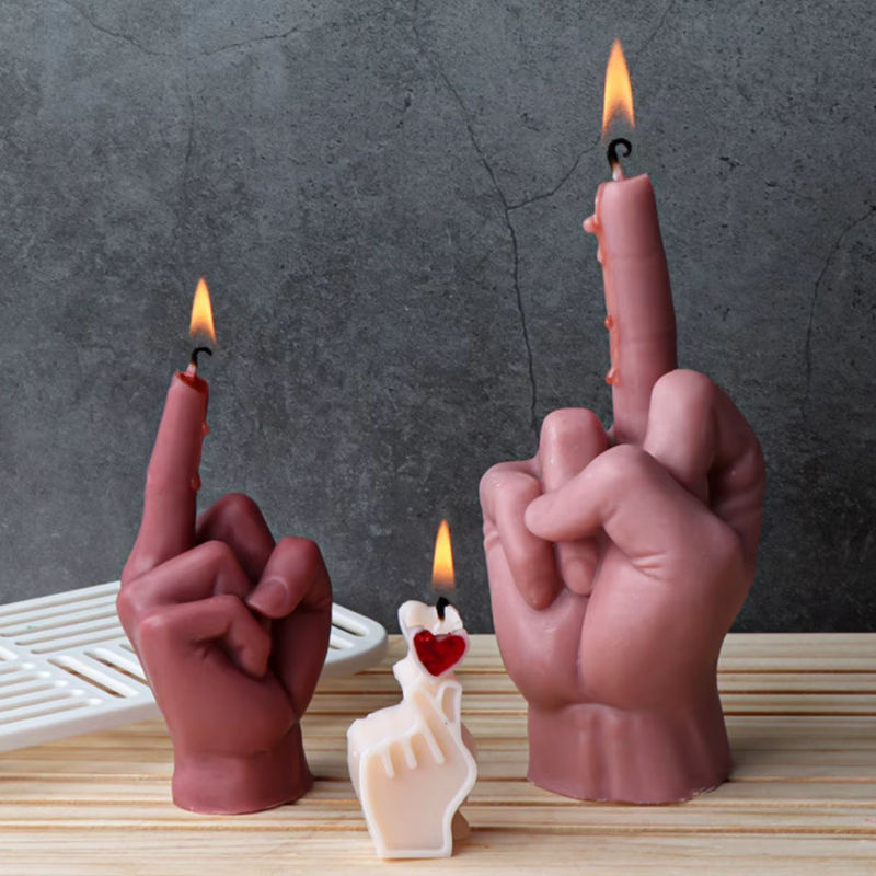 Zinboom Dekorative Herz-Kerze in Form einer menschlichen Hand, Mehrfarbig, Schreibtisch-Dekoration für Valentinstag und besondere Anlässe - Bild 4