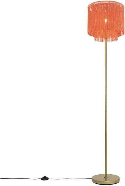 QAZQA Orientalische Stehlampe in Gold und Rosa mit Stoffschirm und Fransen, Höhe: 160 cm, Breite: 40 cm, Tiefe: 35 cm - Bild 1