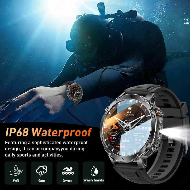 LIGE Smartwatch, Schwarz, Silikon, Unisex, wasserdicht - Bild 4