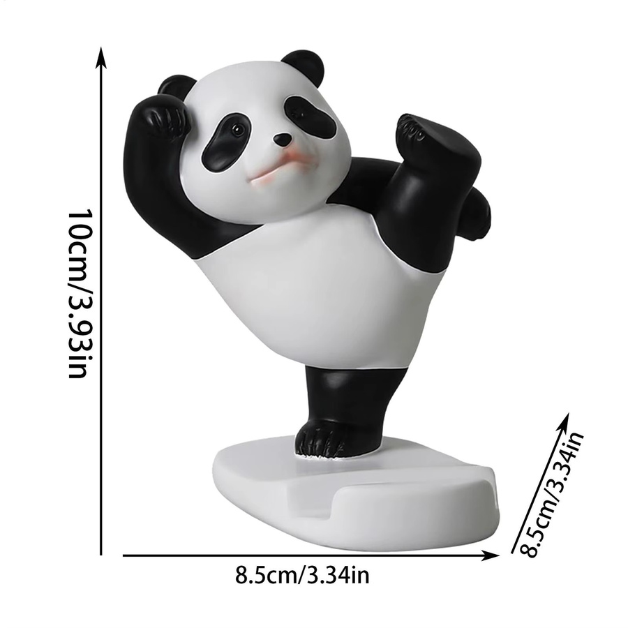Dekorativer Telefonständer in Panda-Form aus Kunststoff, weißer Desktop-Handyhalter rutschfest und stabil - Bild 5