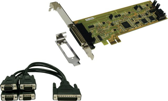 EXSYS PCIe Seriell RS-232 Erweiterungskarte mit 4S Anschlüssen und LP-Bügel, FTDI Chip, Multicolour (EX-44354) - Bild 1