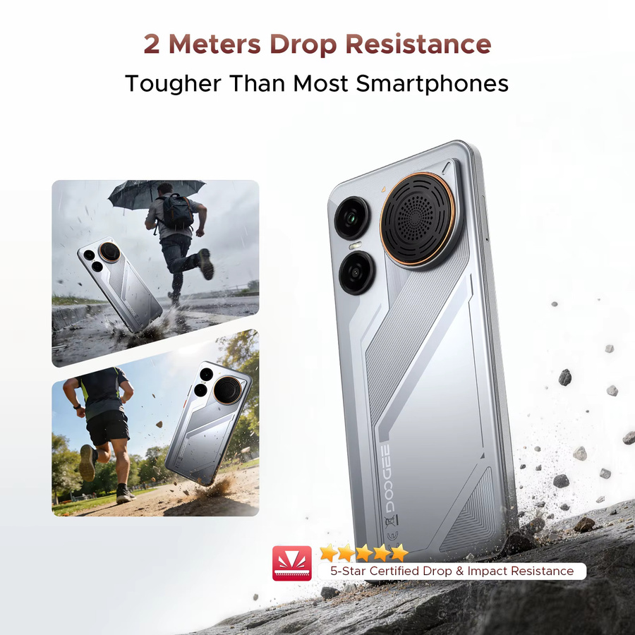 DOOGEE M30 Smartphone Silver mit 6,88 Zoll Bildschirm, 256GB ROM, 48GB RAM, 8000mAh Akku, Android 16, UNISOC T7280 und NFC - Bild 3