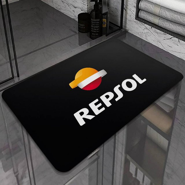 R-Repsols Bodenteppich in Schwarz mit floralem Design, rutschfest und modern, B/T: 60 x 40 cm - Bild 1