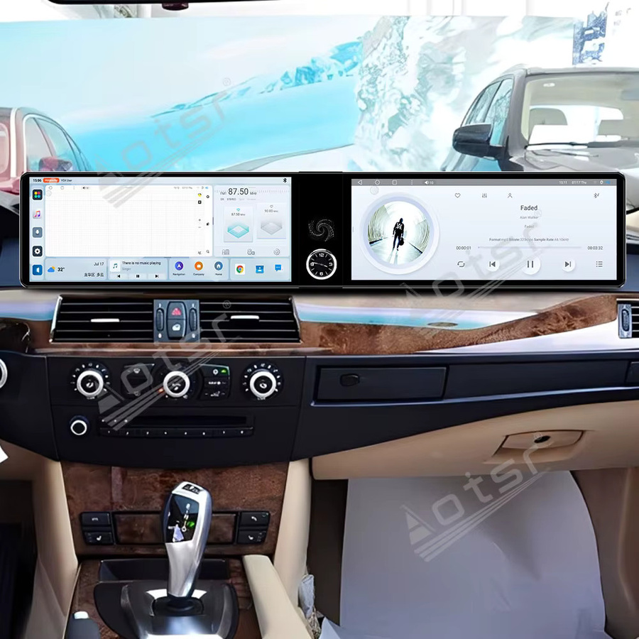 Aotsr Android 13 Autoradio für BMW 5er E60 2003-2010 mit 12,3 Zoll HD-Touchscreen, Qualcomm Dual Prozessor, Wireless CarPlay, GPS, Wi-Fi und Bluetooth, Schwarz - Bild 2