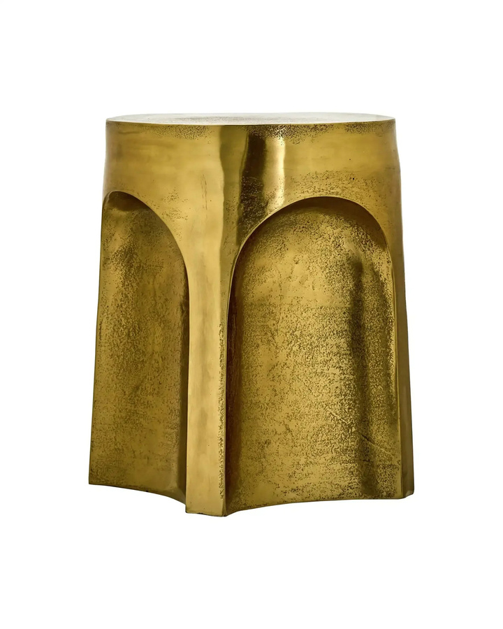 House Doctor Beistelltisch Riga in Gold aus Aluminium, Durchmesser: 40,5 cm, Höhe: 31 cm - Bild 1