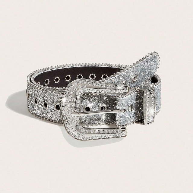 XYNN Gürtel Damen, breit, silver, bunt, 103 cm - Bild 1
